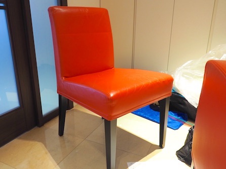 横浜市S様宅／肘なし椅子カバー完成前／椅子本体の写真