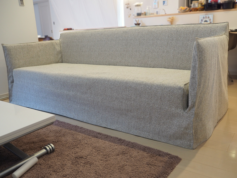 神奈川県S様宅／イタリアのソファのソファカバー完成全体正面写真